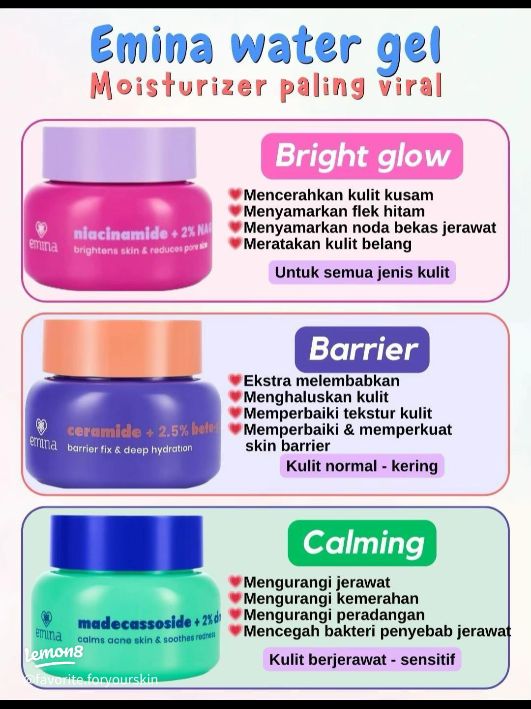 Emina Water Gel Moisturizer 30g Mencerahkan & Mengurangi Flek Hitam