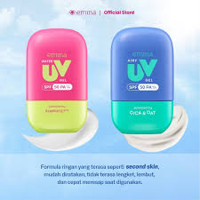 EMINA Sunscreen UV Gel SPF 50 PA++++ Series - Sunscreen Wajah, Sunscreen Gel Acne, melindungi dari Sinar UV